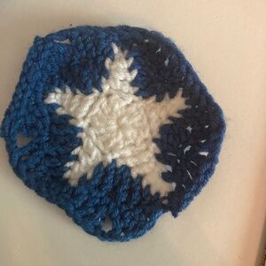 Coraline inspired crochet coaster/tapestry